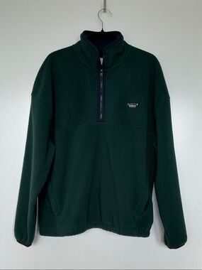 Men's Hollister Dark Green Half-Zip Fleece Pullover